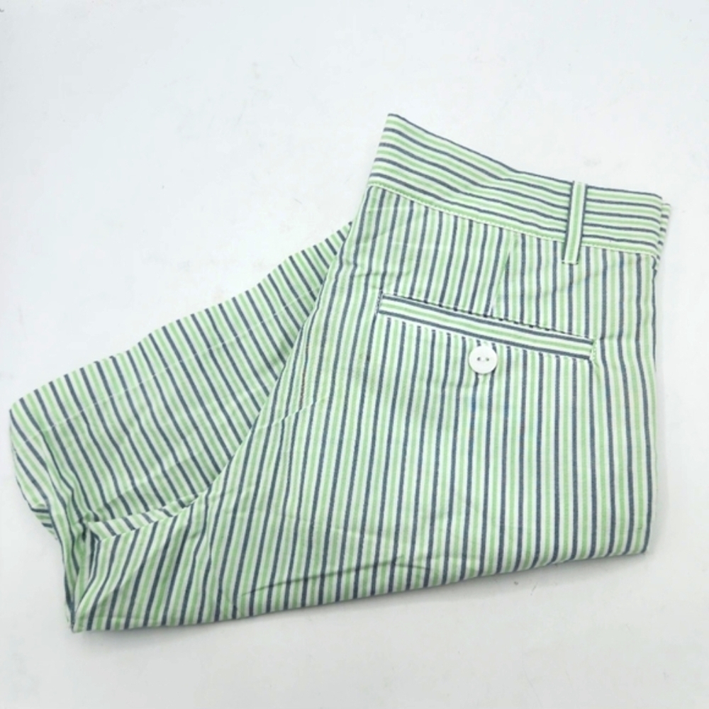 BELLA BLISS Wilson Shorts Vineyard Stripe In Green Blue and White Size 12 - Picture 6 of 11